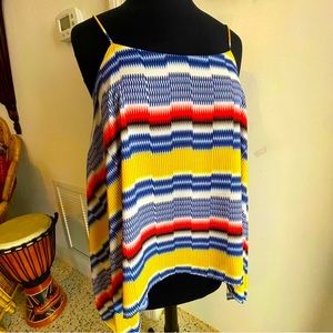 VINCE CAMUTO Cami Tank Top Spaghetti Strap Relaxed fit Top! Stripe Print!